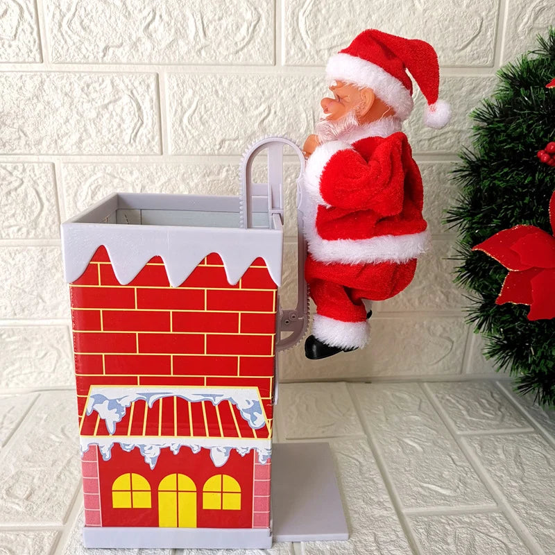 Santa Claus Figurine Electric Climbing Ladder Indoor Outdoor