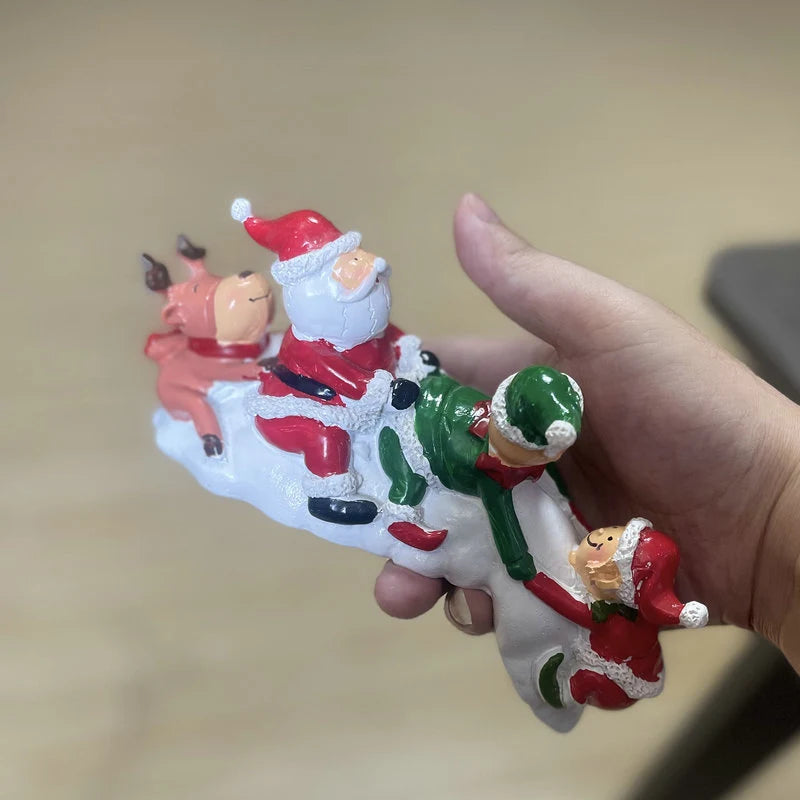 Santa Claus Figurine Handcrafted Ceramic Tabletop