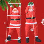 Santa Figurine Climbing Ladder 35 Inch Weather-Resistant