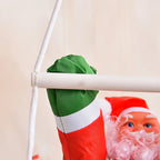 Santa Figurine Climbing Ladder Weather-Resistant 35 Inch
