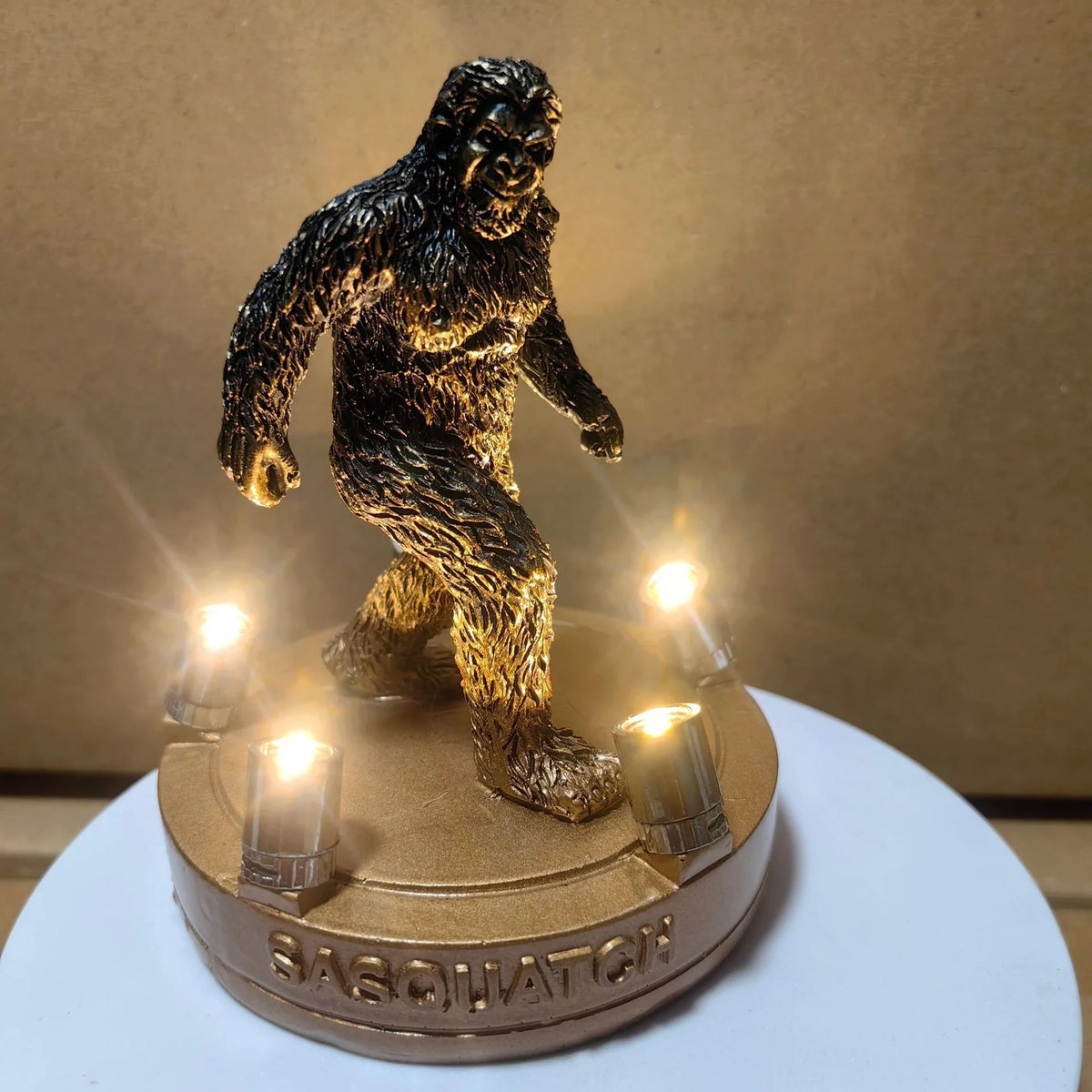 Sasquatch Figurine Realistic Warm LED Lighting
