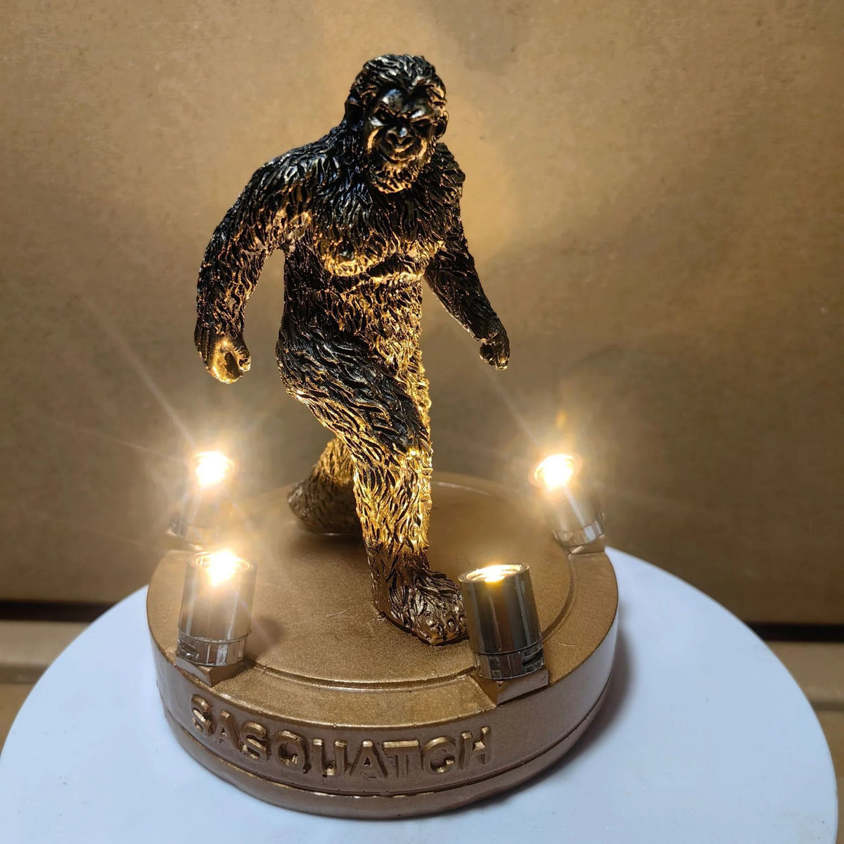 Sasquatch Figurine Realistic Warm LED Lighting