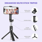 Selfie Stick & Tripod Detachable Fill Light & Wireless Remote