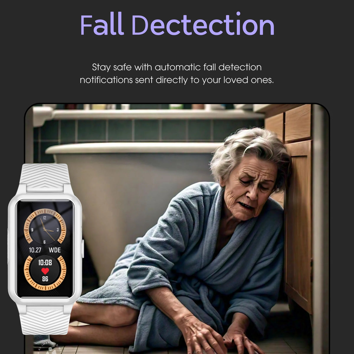 Senior Smartwatch Automatic Fall Detection GPS & SOS Alerts