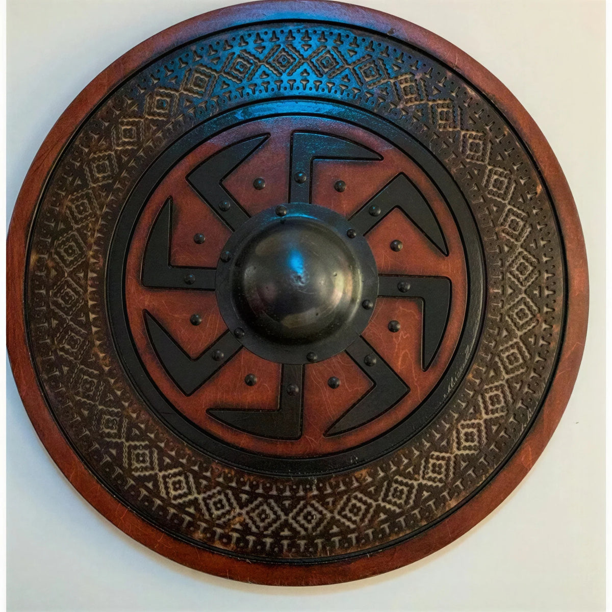 Shield Solid Wood Double Raven 12 Inch Wall Mount