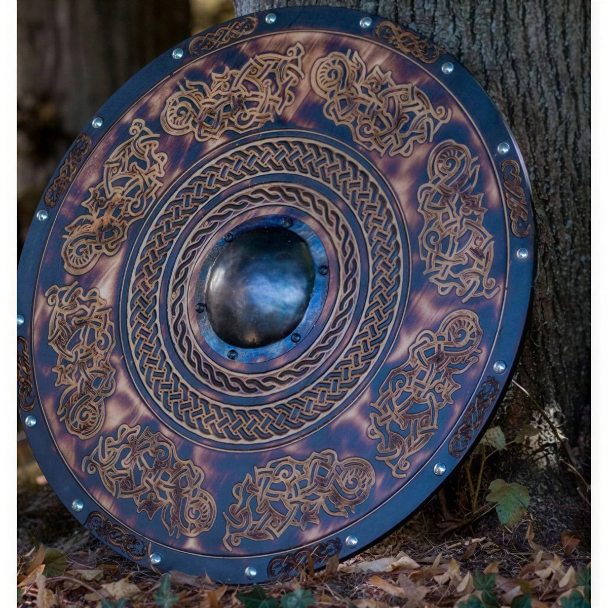 Shield Solid Wood Double Raven 12 Inch Wall Mount