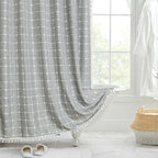 Shower Curtain Linen Waterproof Rustproof Grommets & Hooks