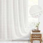Shower Curtain Linen Waterproof Rustproof Grommets & Hooks