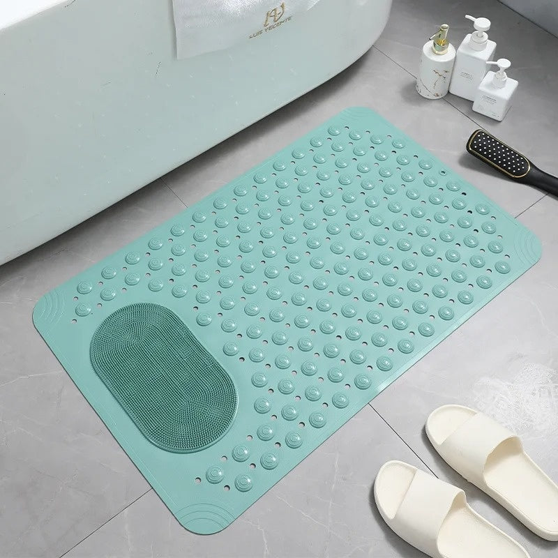 Shower Mat Non-Slip Built-In Scrubber & Suction Cups