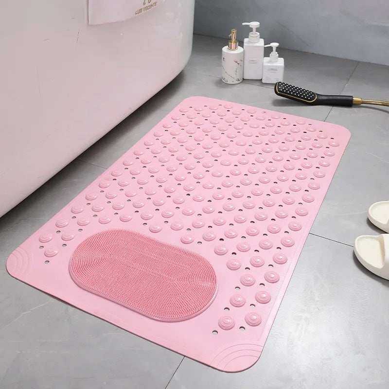 Shower Mat Non-Slip Built-In Scrubber & Suction Cups
