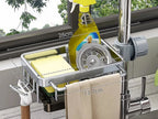 Sink Organizer Rust-Resistant Aluminum Draining Rack & Utensil Caddy