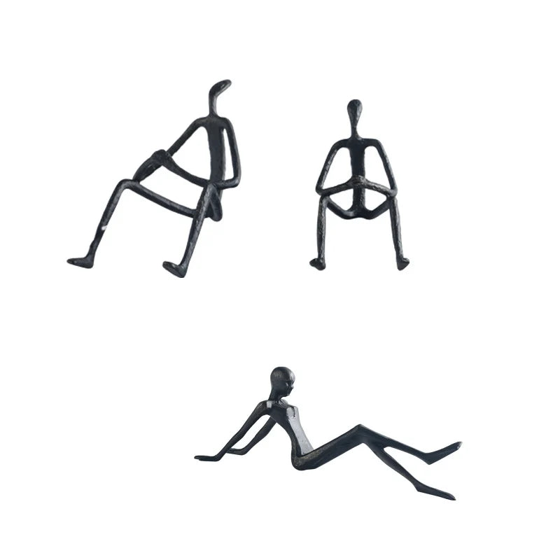 Sitting Figure Sculpture Minimalist Durable Desk & Shelf Accent