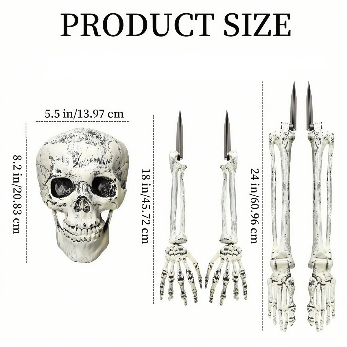 Skeleton Yard Stakes Lifelike & Weather-Resistant
