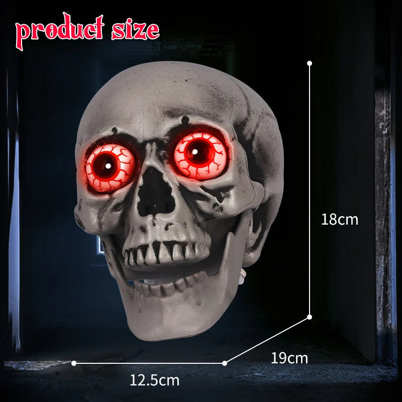 Skull Decoration Crackling Red LED Eyes Plug-In