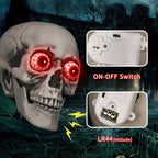 Skull Decoration Crackling Red LED Eyes Plug-In