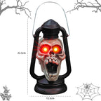Skull Lantern Red LED Eyes Hanging & Tabletop