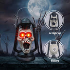 Skull Lantern Red LED Eyes Hanging & Tabletop