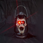 Skull Lantern Red LED Eyes Hanging & Tabletop