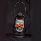 Skull Lantern Red LED Eyes Hanging & Tabletop
