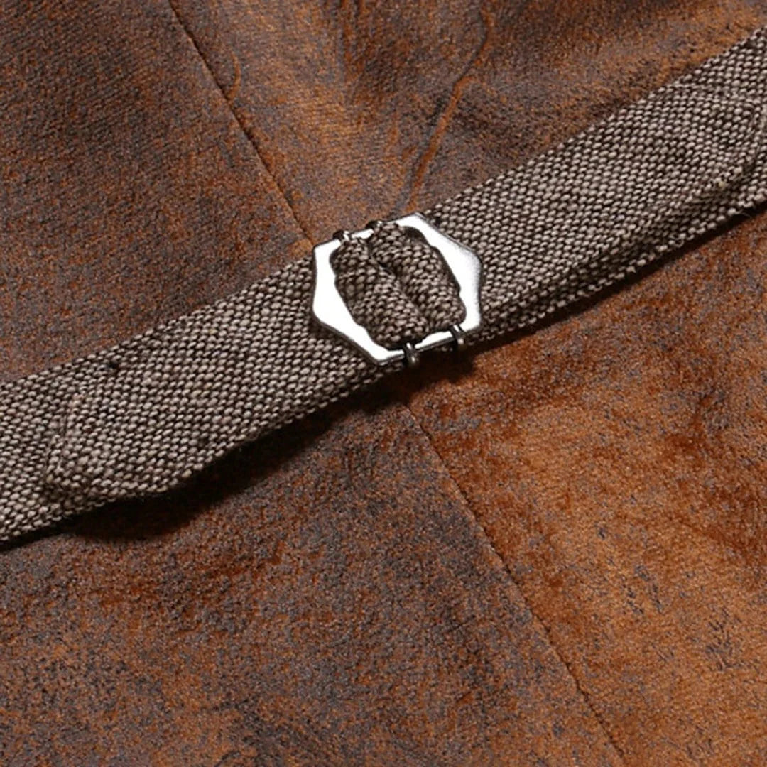 Sleeveless Waistcoat Textured Surface & Front Button