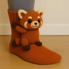 Slipper Socks Animal Design Fleece Non-Slip Grip Soles