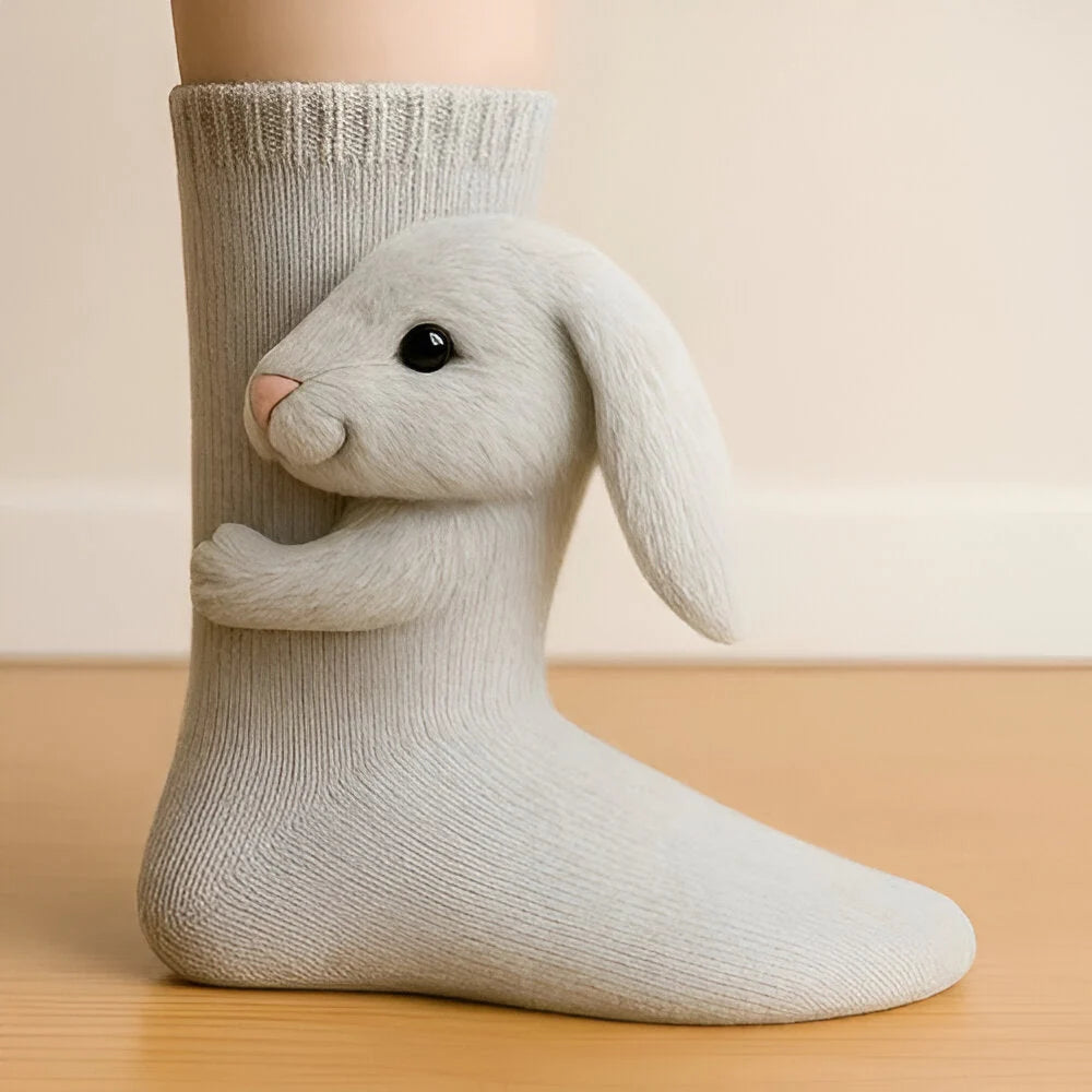 Slipper Socks Animal Design Fleece Non-Slip Grip Soles