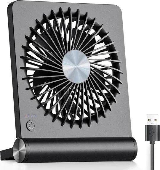 Small Desk Fan Ultra-Quiet USB Powered Adjustable Tilt