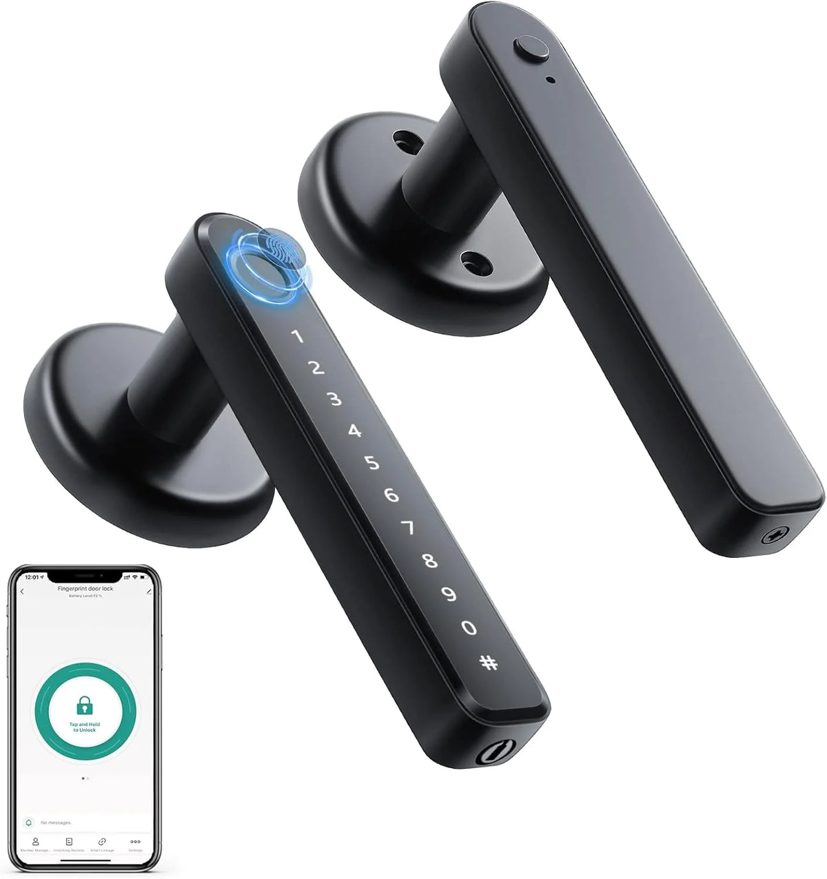Smart Door Lock Biometric Fingerprint Auto-Locking & App Control