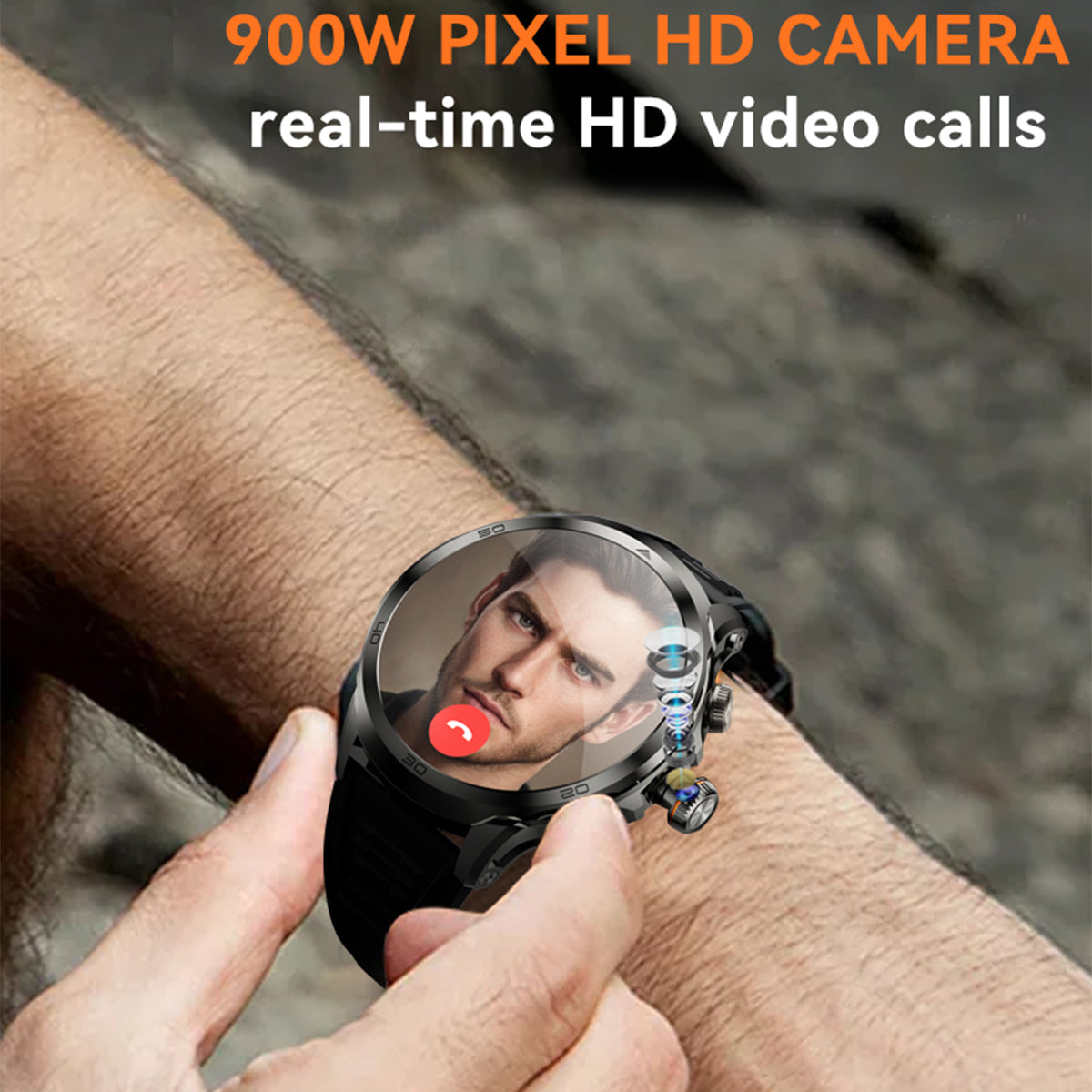 Smartwatch 4G 1.85-Inch AMOLED Rotating Camera