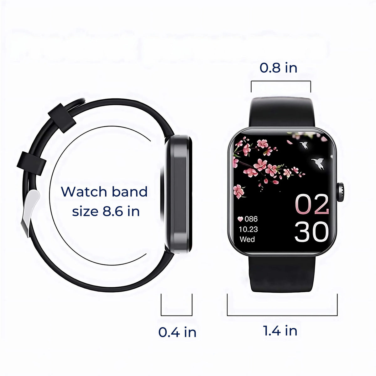 Smartwatch Non-Invasive Glucose Trend Monitoring & Alerts 7-Day Battery