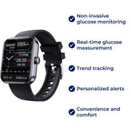 Smartwatch Non-Invasive Glucose Trend Monitoring & Alerts 7-Day Battery