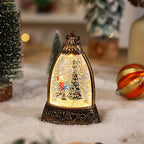 Snow Globe Lantern Snowman Scene & LED Light