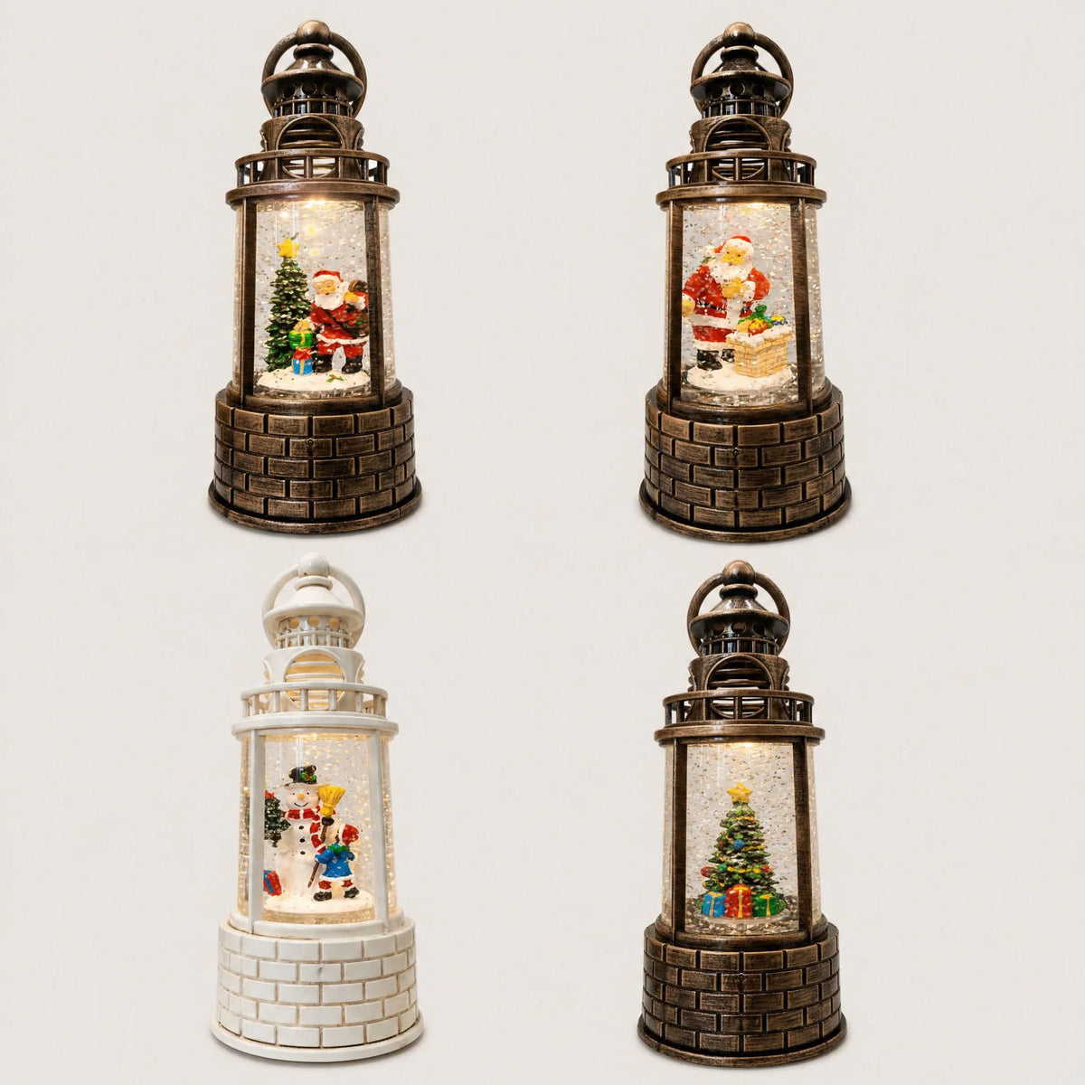 Snow Lantern Animated Snowman Scene Warm LED Light