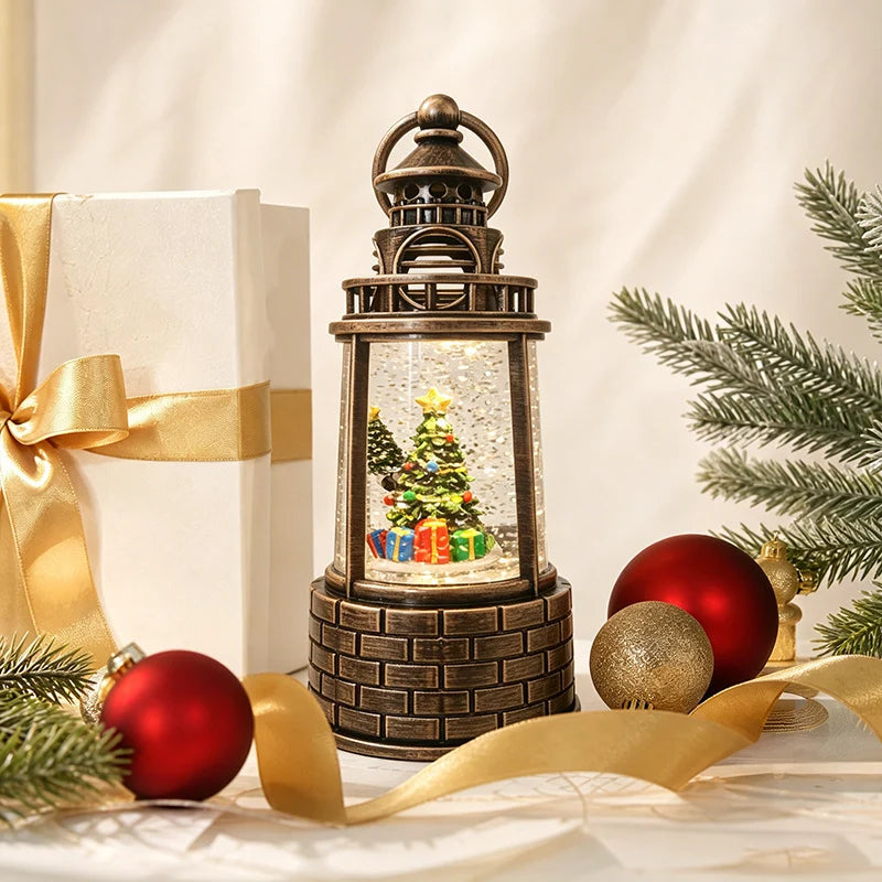 Snow Lantern Animated Snowman Scene Warm LED Light