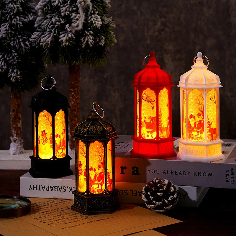 Snow Lantern Rotating Glitter Scene Battery-Powered & Warm LED