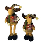 Snowman Figure Tabletop Checkered Sweater & Plastic Base