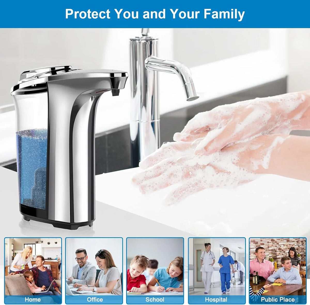 Soap Dispenser Touchless Motion Sensor 17 Oz Adjustable Dispense