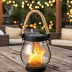 Solar Lantern Flickering Flame LED Weather-Resistant