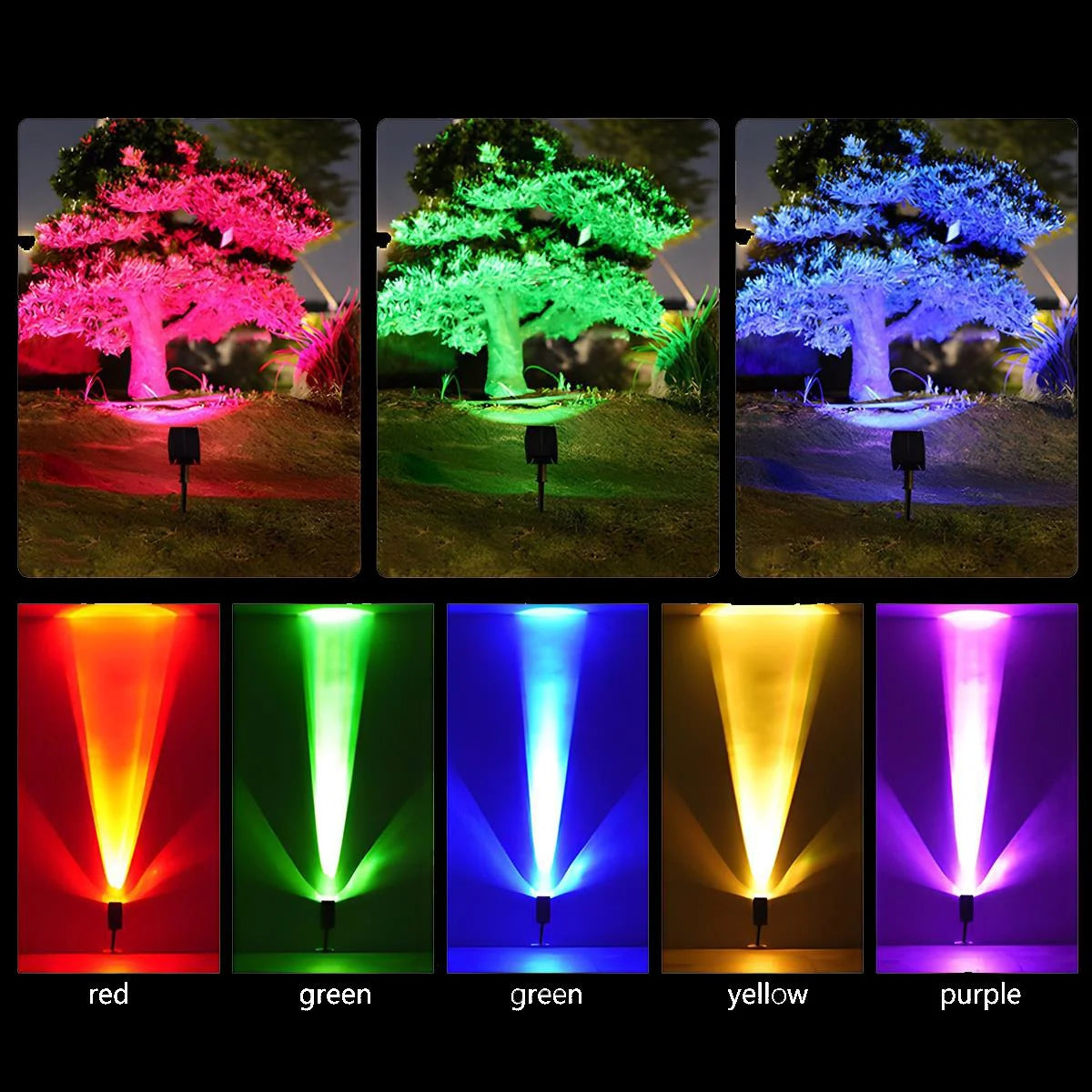 Solar Spotlight Adjustable Zoom Beam Weather Resistant