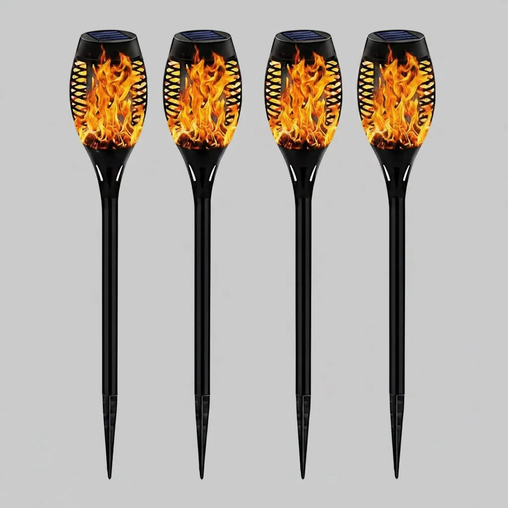 Solar Torch Light Flickering Flame Weather-Resistant Stake