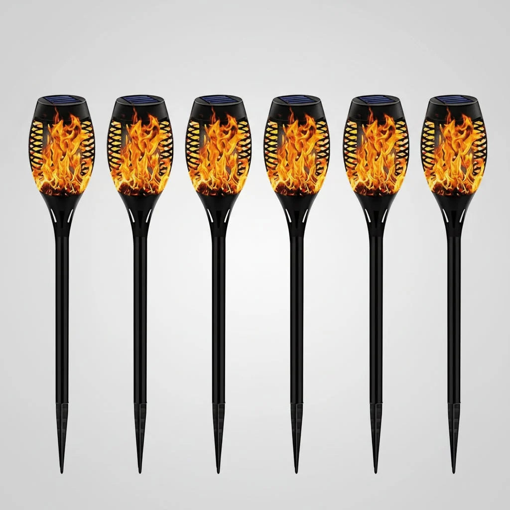 Solar Torch Light Flickering Flame Weather-Resistant Stake