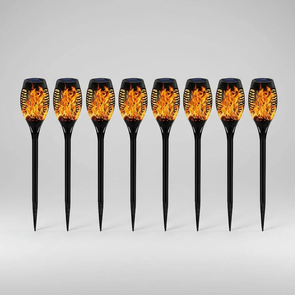 Solar Torch Light Flickering Flame Weather-Resistant Stake