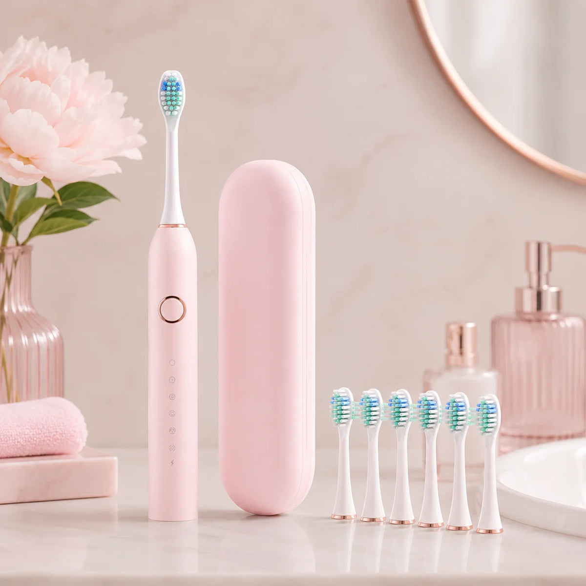 Sonic Electric Toothbrush Rechargeable Two-Minute Timer & Brush Heads
