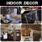 Spider Web Decor Stretchable 200 Sq Ft With Spiders