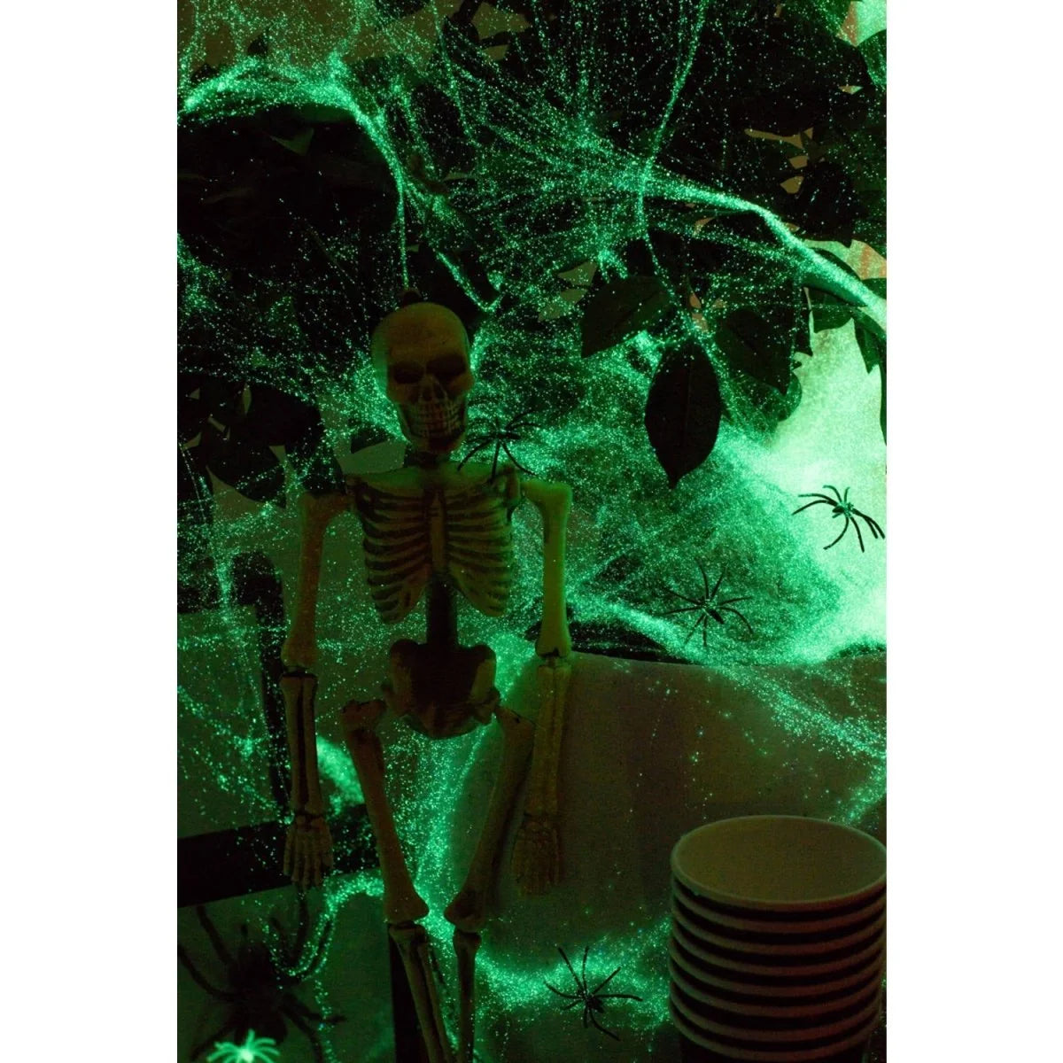 Spider Web Decoration Glow-In-The-Dark Stretchable Net