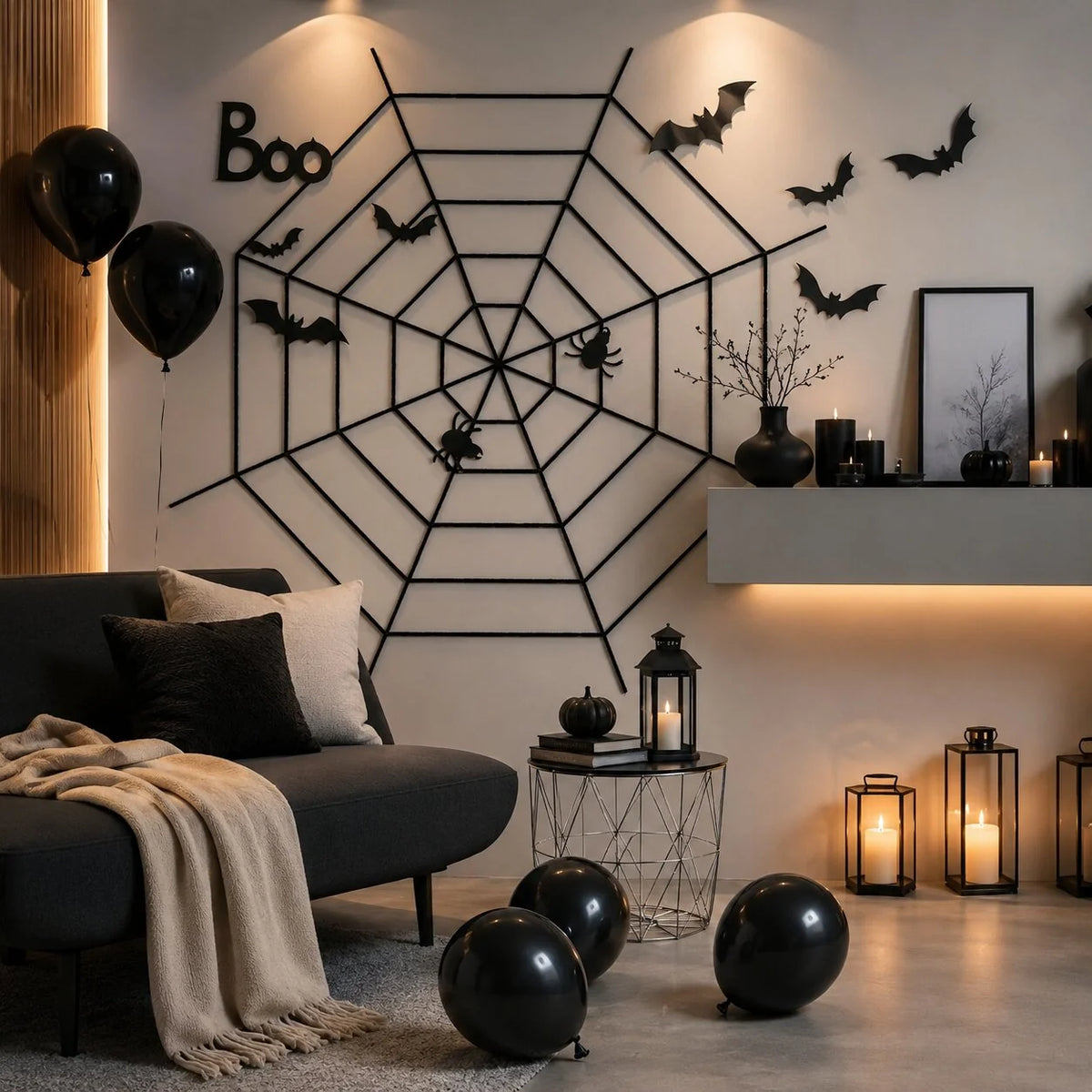 Spider Web Decoration Stretchable Cotton Adjustable Density