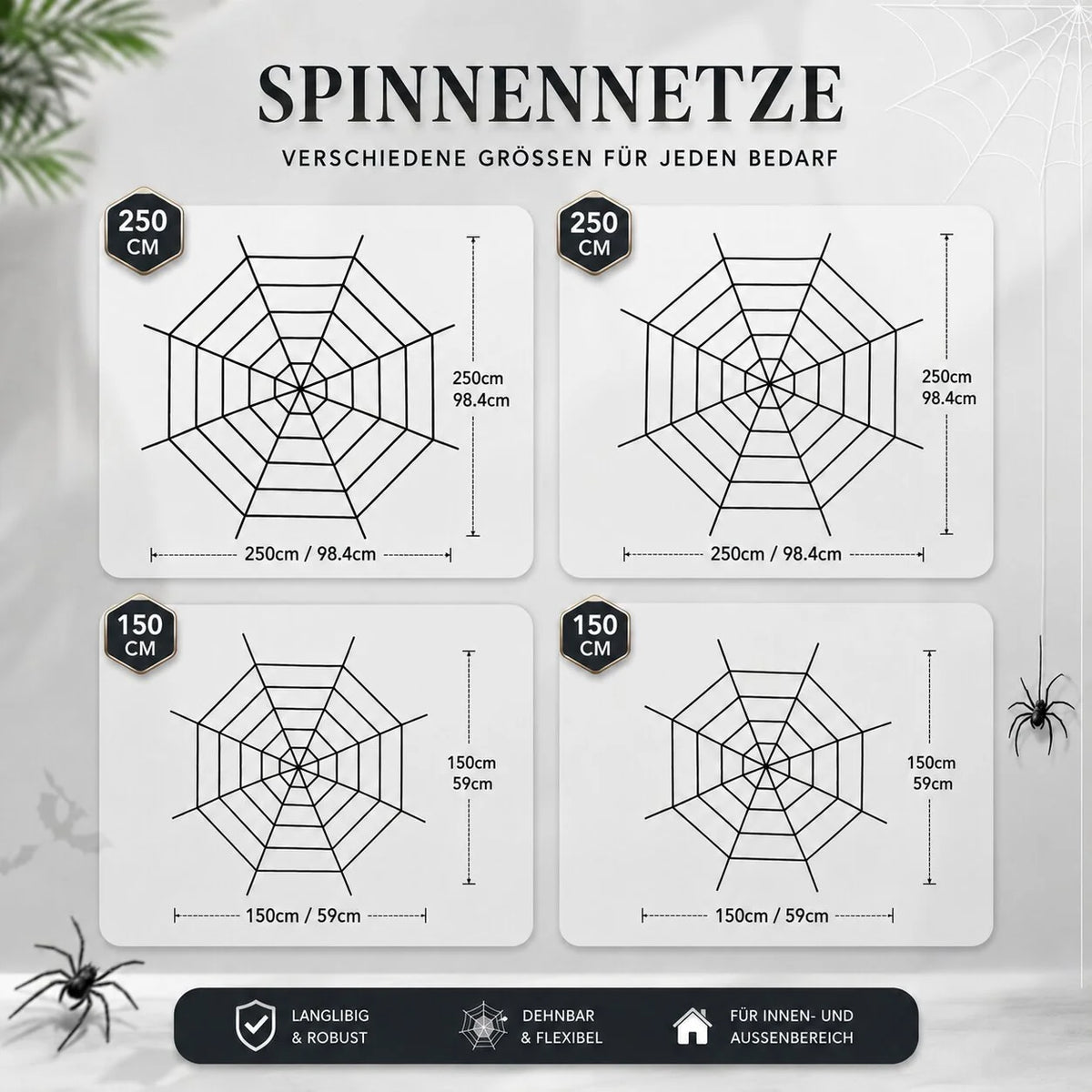 Spider Web Decoration Stretchable Cotton Adjustable Density