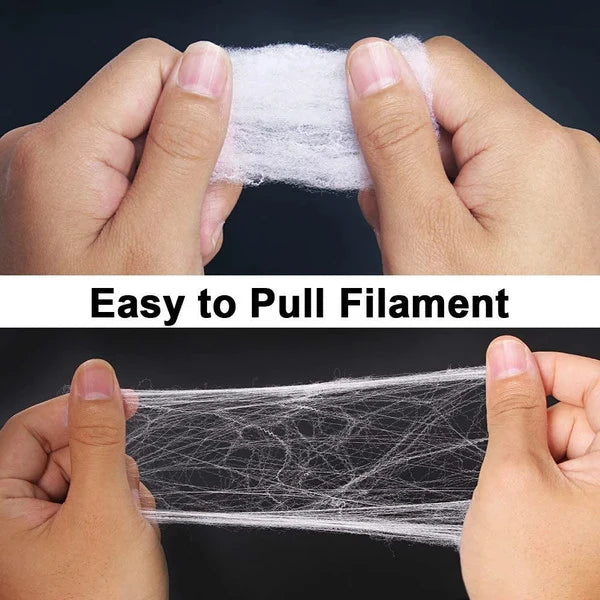 Spider Web Decoration Stretchable Synthetic Fiber With Artificial Spider