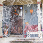 Spider Web Set Stretchable Synthetic Includes Two Spiders