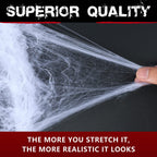 Spider Web Set Stretchable Synthetic Includes Two Spiders
